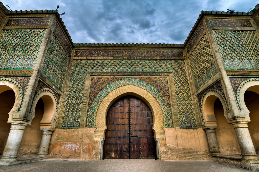Bab Mansour at Sunset Time in Meknes Morocco